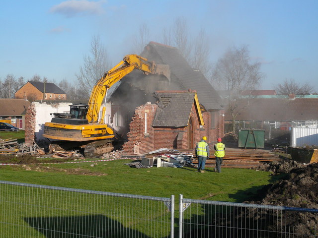 St. Barnabas Chruch being demolished